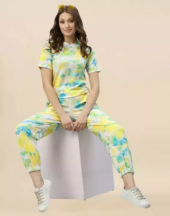 Product image of Tye and dye Trousers with tshirt for women tracksuit , price: Rs. 349, ID: tye-and-dye-trousers-with-tshirt-for-women-tracksuit-eb119ad1