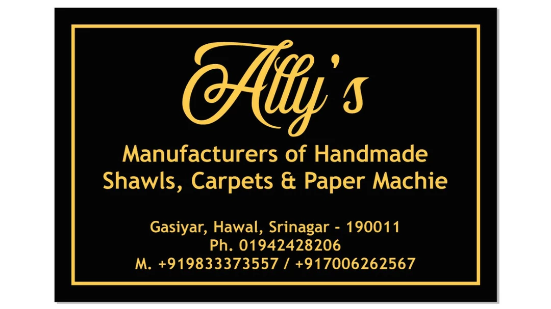Visiting card store images of Ally's