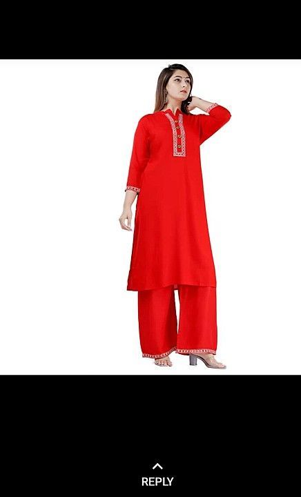 Reyon kurti with Plazzo uploaded by business on 1/25/2021