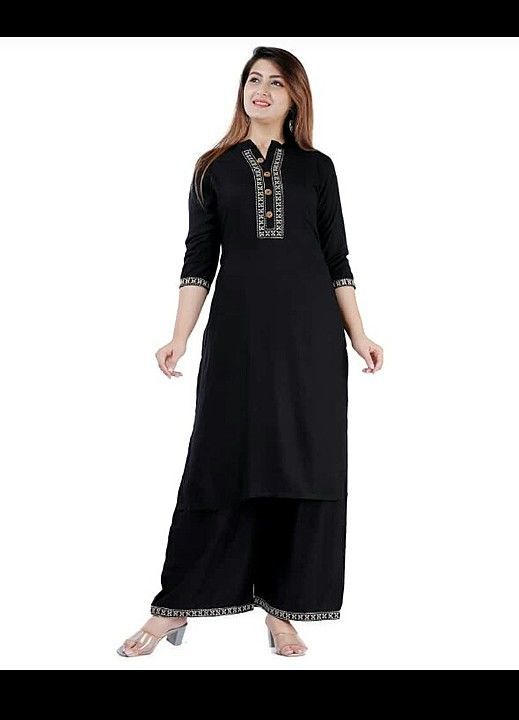 Reyon kurti with plazzo uploaded by business on 1/25/2021