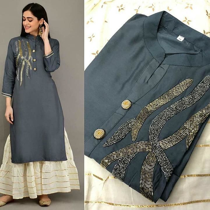 Rayon kurti with plazzo uploaded by business on 1/25/2021