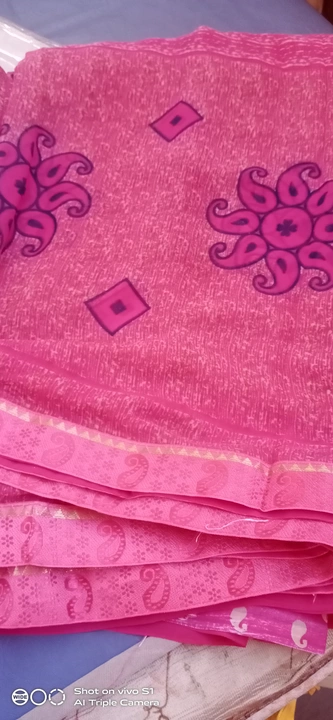 Georgette pink saree uploaded by Anjali butique on 11/27/2022