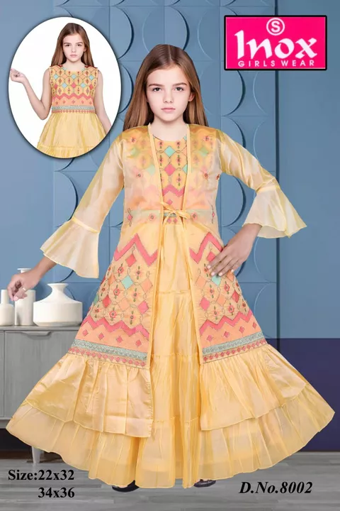Product image with price: Rs. 710, ID: chanderi-long-frock-ddb821c1