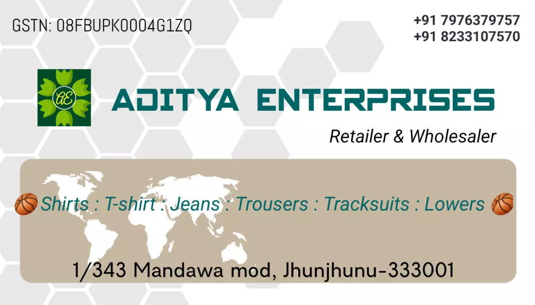 Visiting card store images of Aditya enterprises