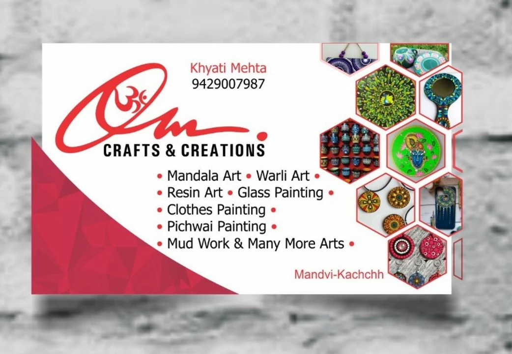 Visiting card store images of Om Crafts & Creations