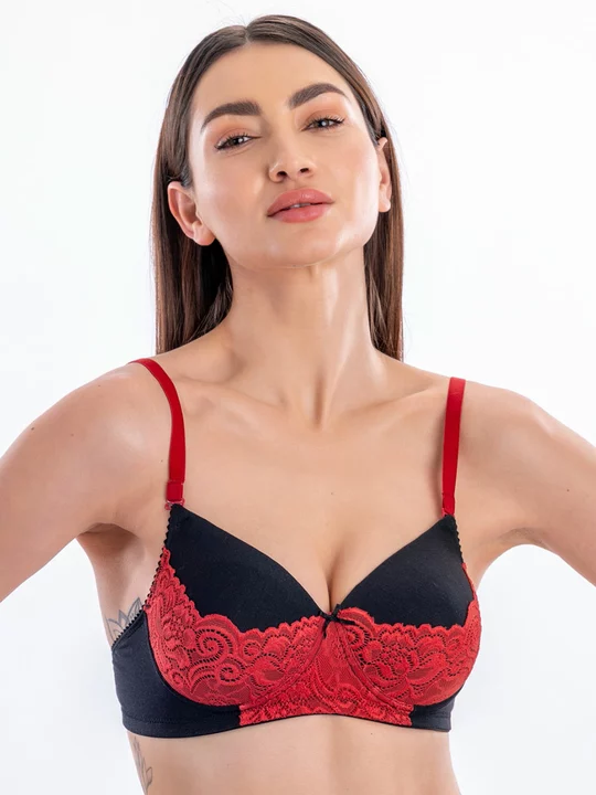 Product image with price: Rs. 250, ID: half-lace-lightly-padded-bra-60579d59