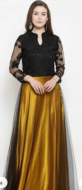 Wow net emblishment satin Maxi gowns  uploaded by Sharolin ShopZone 🌹 on 1/25/2021