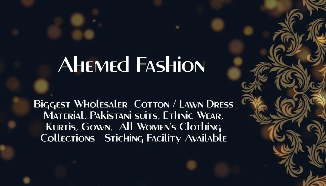Visiting card store images of AHEMED FASHION 