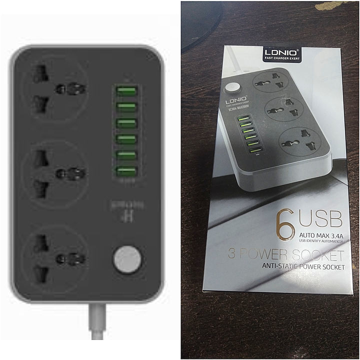 3 Power Socket + 6 USB Charging Ports  uploaded by Shopy Baba on 1/25/2021