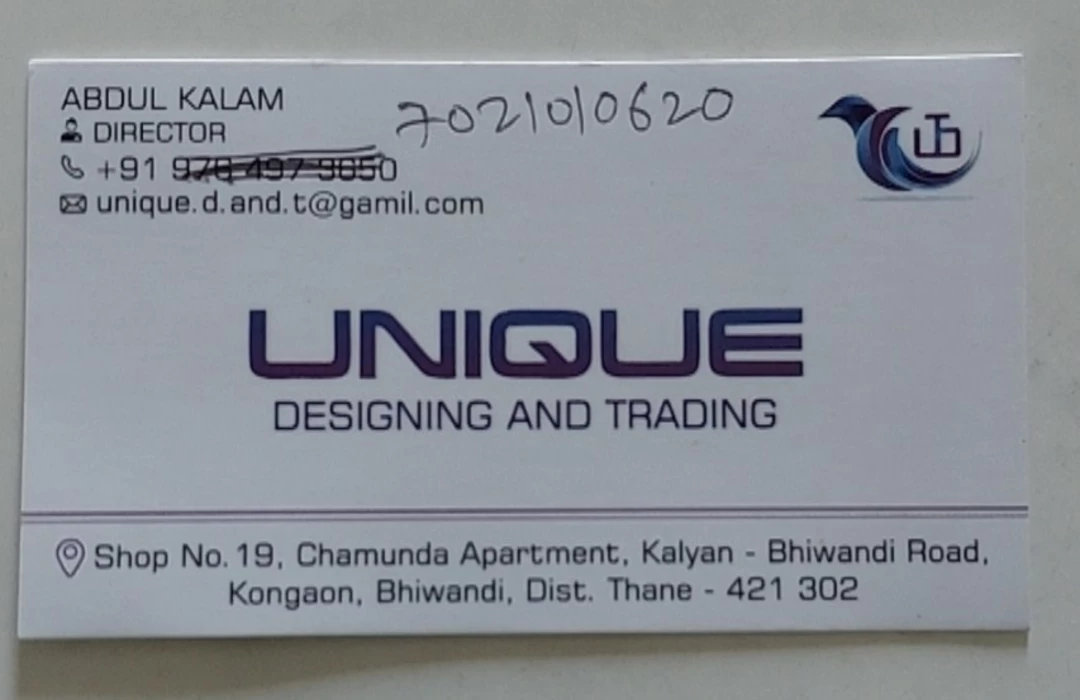 Visiting card store images of Unique designing and trading