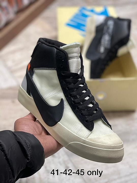 Nike blazer mid off white 
Mostly all sizes available. 41-42-43-44-45.  top hi end quality  uploaded by business on 1/25/2021