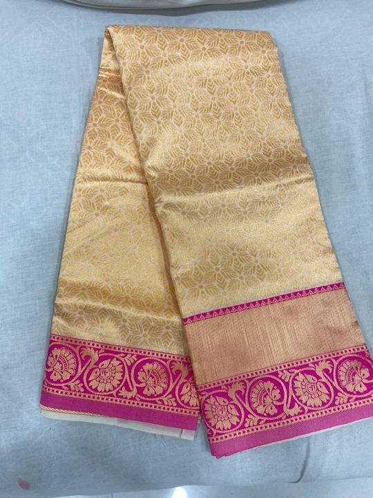 *Traditional Kanchipuram gold    color weaving saree. With lovely self weaving design And beautiful  uploaded by SN creations on 11/28/2022