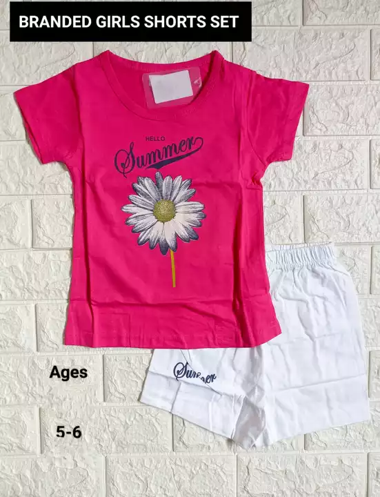 Post image *BUY 2 FREE SHIPPING*
*OFFER SALE*
*BRANDED GIRLS SHORTS SET*
*TRENDS COLLECTION*
*FABRIC:100%COTTON*
*AGE:2/3,3/4,5/6,7/8**Mentioned in pic available ones*
*PRICE:300+$*
*Measurements*
*Age:2-3**chest:21 Hg:15.5"**Bt.length:11"*
*Age:3-4**chest:23" Hg:17"**BT.length:11.5"*
*Age:5-6**chest:24" Hg:18"**BT length:12"*
*Age:7-8**Chest:26", Hg:29"***BT length:13"*
*Check measurements before booking*