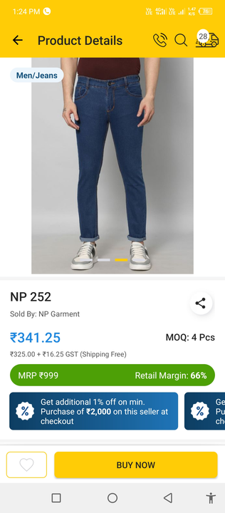 Post image I want to buy 50 pieces of Jeans. Please send price and products.