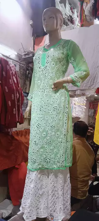 Lakhnawi chicken karry hand work kurti uploaded by business on 11/28/2022