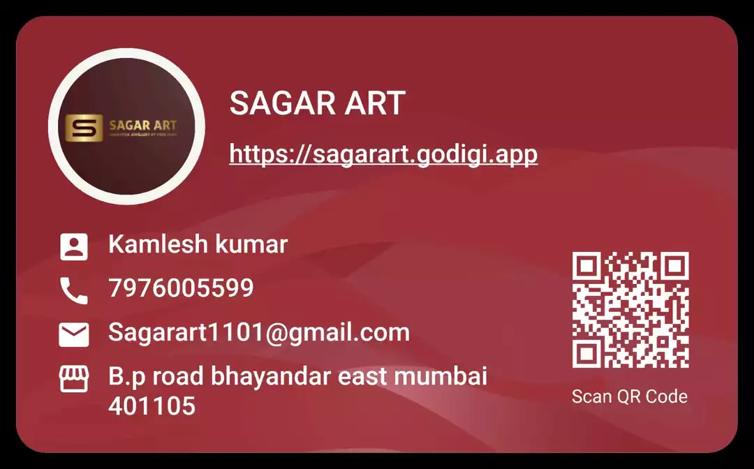 Visiting card store images of Sagar art