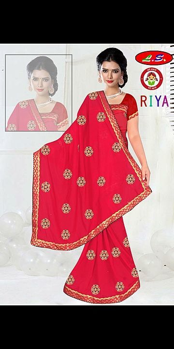 Low range fancy embroidery saree uploaded by business on 7/2/2020