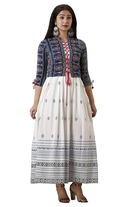Rayon anarkali kurti with jacket uploaded by Bh collection on 11/29/2022