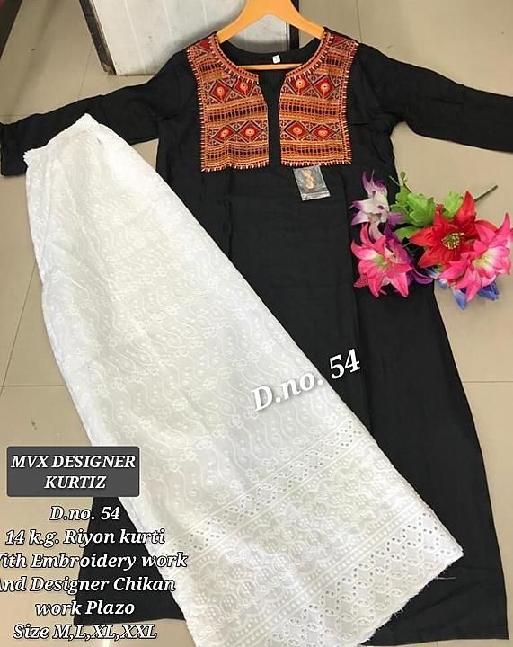 Post image For more updates you can follow us on Instagram

63.
*Selfie 54 Riyon Kurti with Beautiful Chikan work  plazo*

*Selfie 54*
  
🔥 *Be aware of low quality*🔥
  
*Fabric details;-👇*

*Kurti :- 14 kg. Riyon With Embroidery Work*
*Plazo :- Cotton Chikan work*

*Tyep - Full Stitichded*
 *Size  - M,L,XL,XXL*

*Weight:- 0.500 GM*

*Rate:- 569/- INR Only*
———————————————

    *A-One quality product*
   *Aware of low quality*

👌*Reddy to ship*🚢 👌