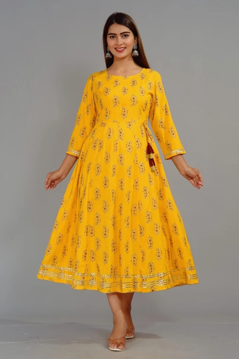 Yellow gown uploaded by Shree shyam fashion on 11/29/2022