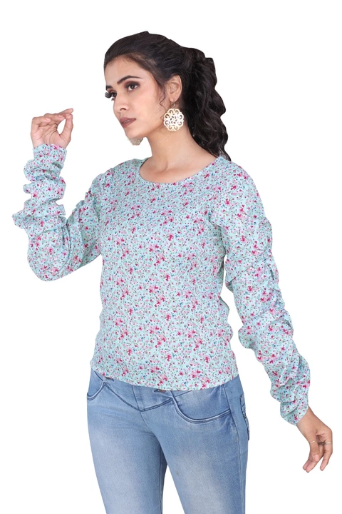 Casual Regular Sleeves Printed Women Top uploaded by Agrahari Brother's Tex Co  on 11/29/2022