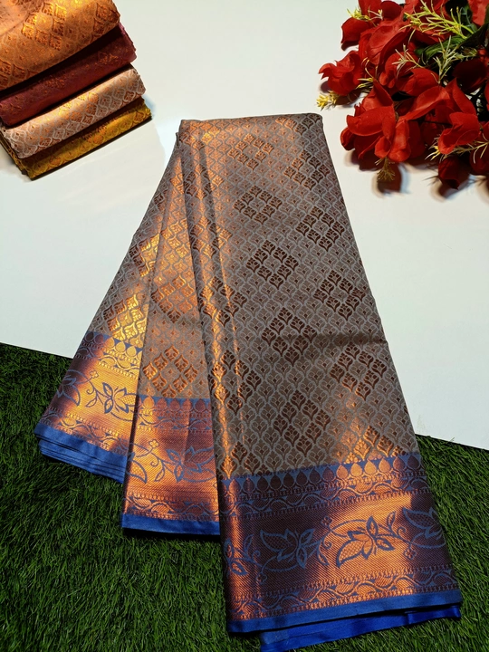 Banarsi copper zari softy silk saree  uploaded by Zaid Creation on 11/29/2022