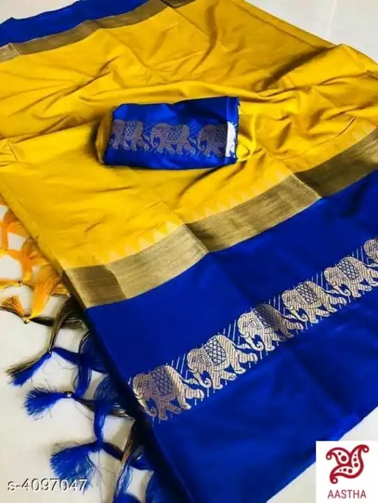 Hathi Design Cotton Silk Saree uploaded by EBAAD TEXTILE on 11/29/2022