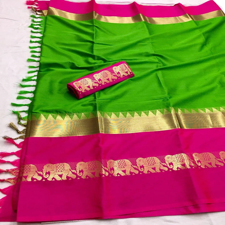 Hathi Design Cotton Silk Saree uploaded by EBAAD TEXTILE on 11/29/2022