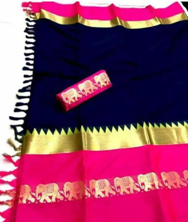 Hathi Design Cotton Silk Saree uploaded by business on 11/29/2022