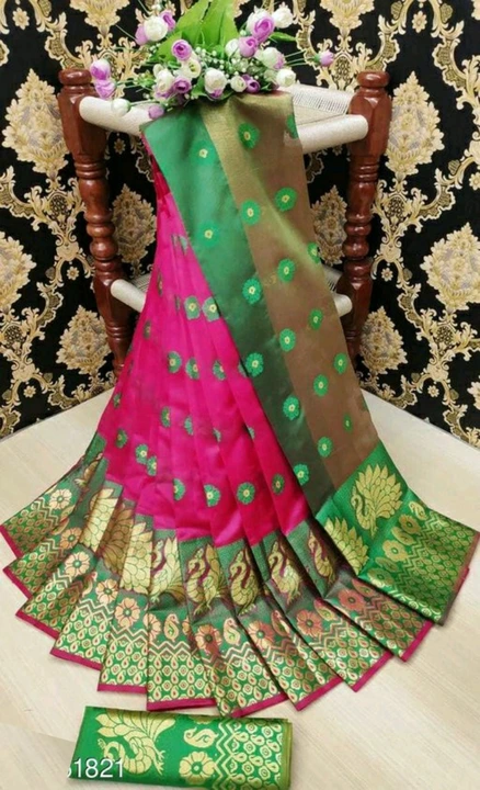 New jecqard design saree minimum 15 pic ship free and 6 colour available  uploaded by Adhyshakti enterprise1 on 11/29/2022