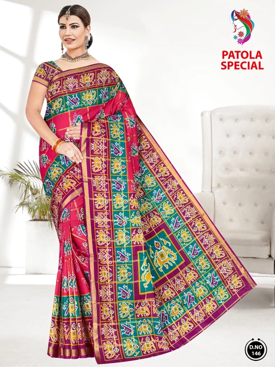 Cotton patola sarees uploaded by business on 11/30/2022