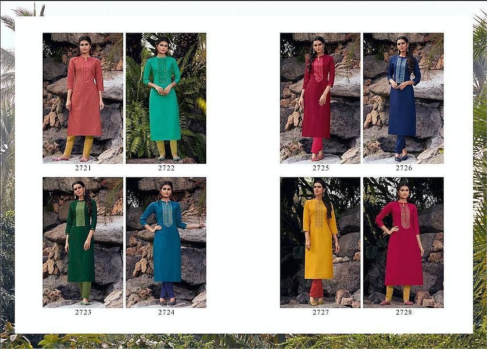Post image 🙏🏻Dear
        Sir/Madam...
Thanks for your support.🤗
🎁Today 
*Rangoon* ( *Kessi Group* ) hitting market with exclusively trending series of Catalogs
            
            *LIGHT LINE Vol - 5*
                
      👇🏻Fabric details 👇🏻

👗 Top:- Fancy lining Silk Work
🔺Length:- 46''

👜No. of Design:- 8
🔻Price : 💸 *350/-+ *GST*
Set to set .
GST 5 Percent Extra.
📏Size: M, L, XL, XXL, 3XL

📞+91-7874291166
www.wholesaleyug.com