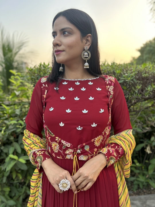 Exclusive Maroon Multi embroidery Top with Lehenga  uploaded by Vihu fashion on 11/30/2022