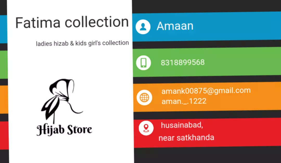 Visiting card store images of Fatima collection
