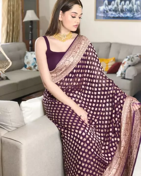 Pure Georgette Benarasi saree  uploaded by business on 11/30/2022