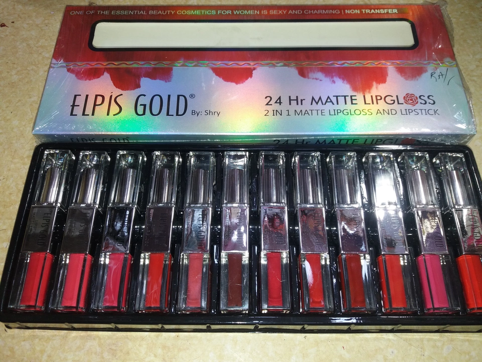 Elpish gold 2 in 1 long lasting matte lipstick pack of 12pc ra uploaded by NAJA NAJA  on 11/30/2022