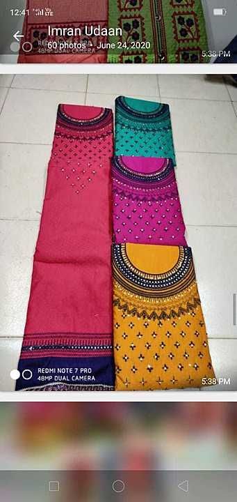 Unstiched Cotton Suit with Dupatta  uploaded by Sainik Traders  on 7/2/2020