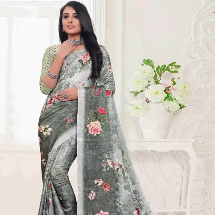 Art silk digital print saree with blouse  uploaded by business on 12/1/2022