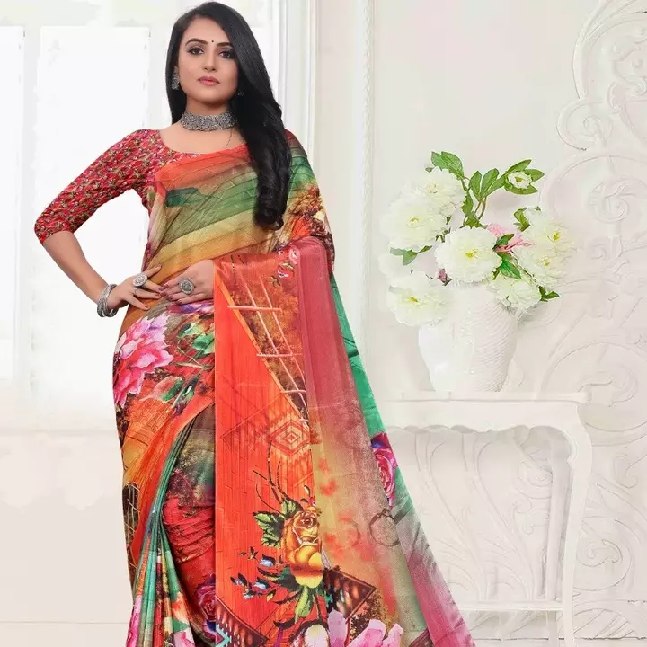 Art silk digital print saree with blouse  uploaded by business on 12/1/2022