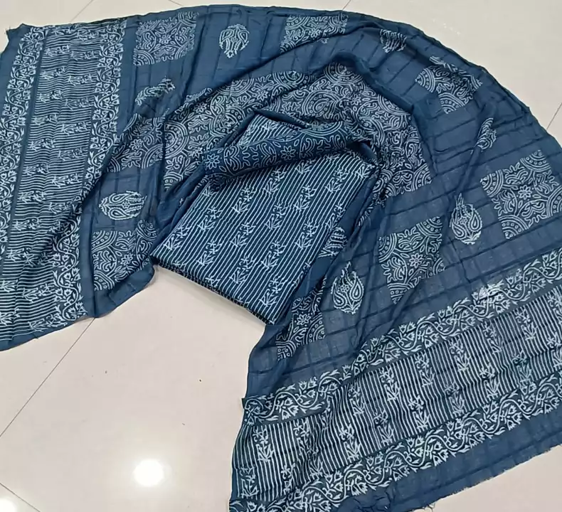 Dabu cotton discharge print salwar suit uploaded by B Prints The Factory Outlet on 12/1/2022