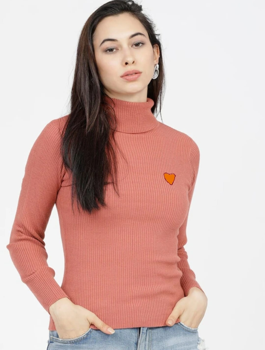 Designer Heart Embroidery Logo High Neck Crop Top  for Women uploaded by Fashion Ace on 12/1/2022