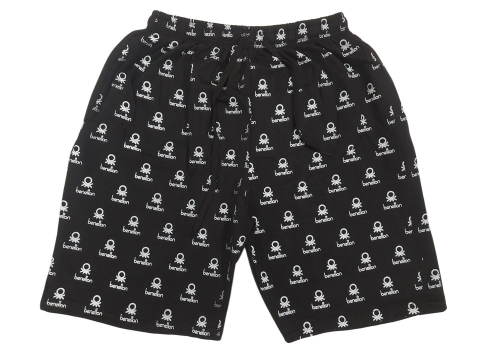 Mens summer special loopnet cotton shorts Bermuda dailywear Black uploaded by Chennai Exporters on 12/1/2022