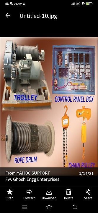 Trolley, electric panel, rope drum,cpb uploaded by Ghosh engineering enterprises on 1/27/2021