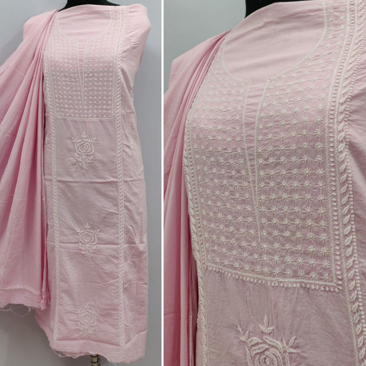 Post image Pure Super Soft Cambric Cotton Export Quality 100% Non Transparent DYEABLE Unstitched Full Sleeves Kurta Dupatta Set with 3 Taar INTRICATE chikankari hand embroidery Work. 
Length 48"+ Approx

*Wholesale Final Price 2150/-* Inclusive of Dye

*Retail Price 3500/-* Free Shipping + Inclusive of Dye

🌟👉 STITCHING Services Available for *Rs. 350/- in your Required Size*

👉 *Pay 150/- EX BLUEDART COMPANY on each parcel to AVAIL THE SAFEST CASH ON DRY SERVICE