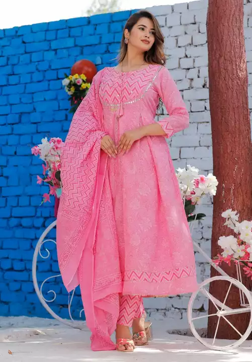 Anarkali Kurti With Pant And Printed Dupatta uploaded by Rhyno Sports & Fitness on 12/2/2022