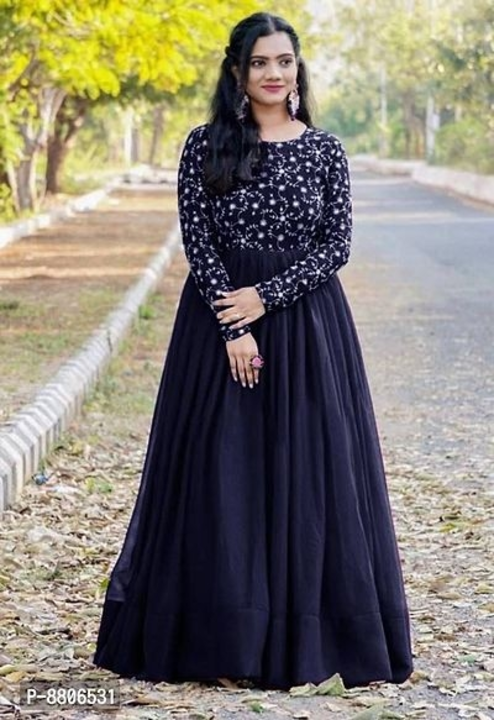 Trendy Attractive Georgette Stitched Ethnic Gown (Design No.#3) uploaded by Shopping Mart  on 12/2/2022