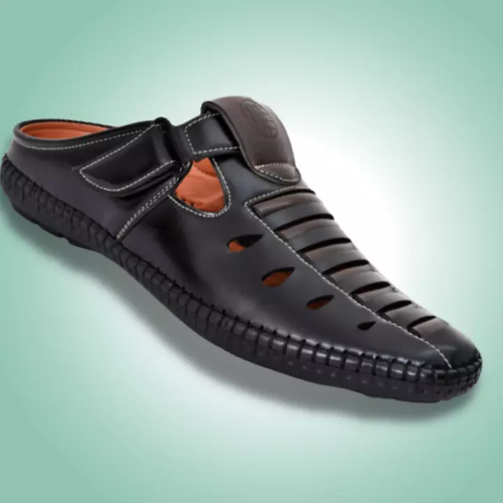 Lazy21 Synthetic Leather Black 🖤 Comfort And Trendy Casual Velcro Sandals For Men 😍🤩 uploaded by business on 12/3/2022