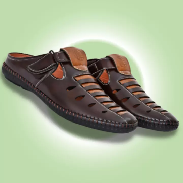 Lazy21 Synthetic Leather Brown 🤎 Comfort And Trendy Casual Velcro Sandals For Men 😍🤩 uploaded by business on 12/3/2022