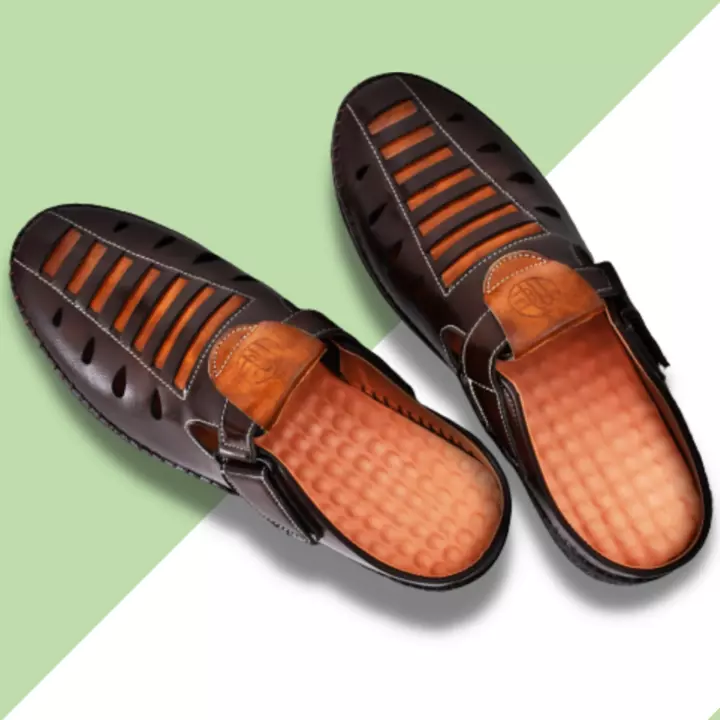 Lazy21 Synthetic Leather Brown 🤎 Comfort And Fashionable Trendy Casual Velcro Sandals For Men 😍🤩 uploaded by business on 12/3/2022