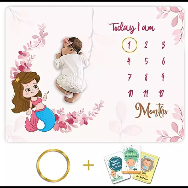 Baby Monthly Blanket 1 to 12 Month Best For New Born Baby Photoshoot  uploaded by business on 12/3/2022